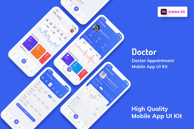 医生预约移动应用APP UI 浅色版（XD）