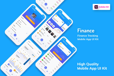 财务资金明细跟踪移动应用APP UI套件浅色版（XD）