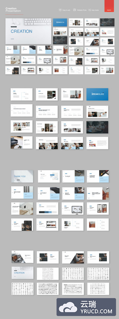 极简主义的时尚高端简约keynote幻灯片演示模板（key）