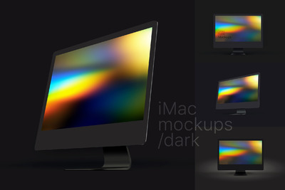 深色 iMac 苹果电脑样机下载[PSD]