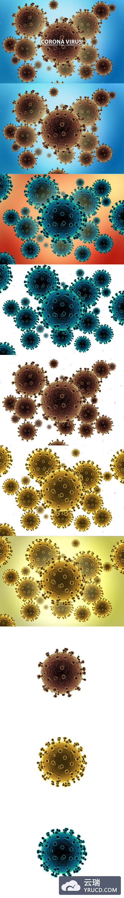 最新的冠状病毒基因DNA插画插图（JPG，PNG，PSD）