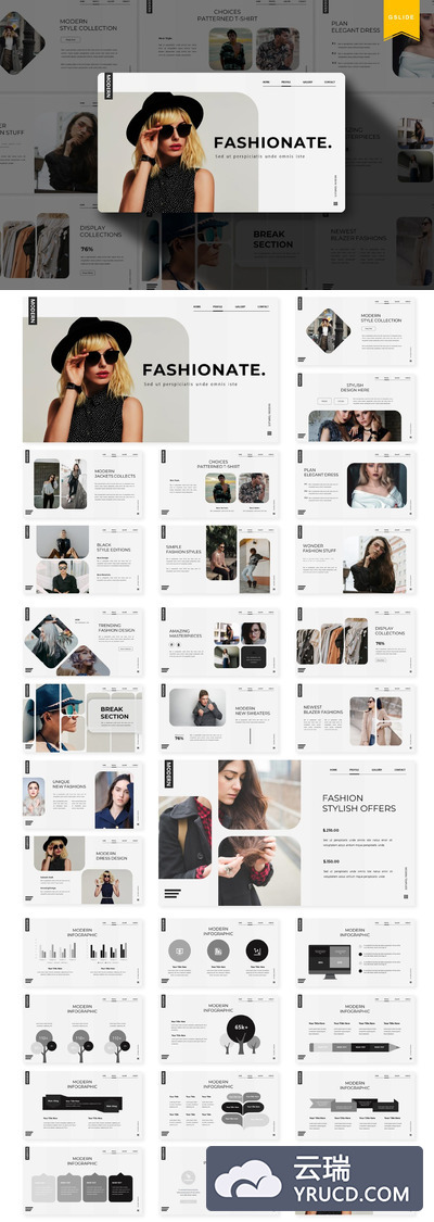 时尚高端Google Slides谷歌幻灯片演示模板（pptx）