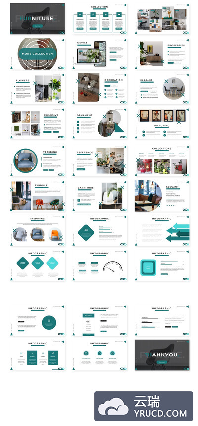 居家家具类主题PPT模板[PPTX]