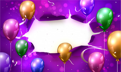 彩色的闪亮气球装饰背景