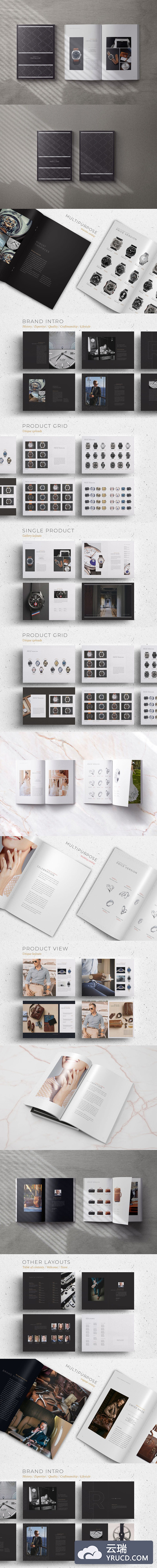 72P时尚高端轻奢奢华豪华奢侈品产品手册品牌手册画册宣传册CBD房地产楼书杂志设计模板