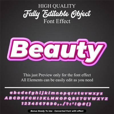 粗体粉色字母文本AI字体样式