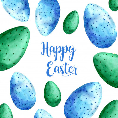 水彩复活节蛋背景