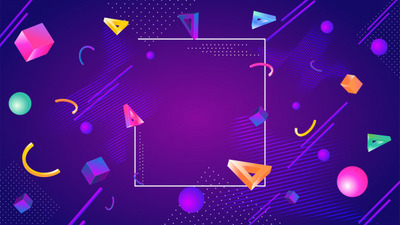 3D彩色抽象几何元素装饰背景