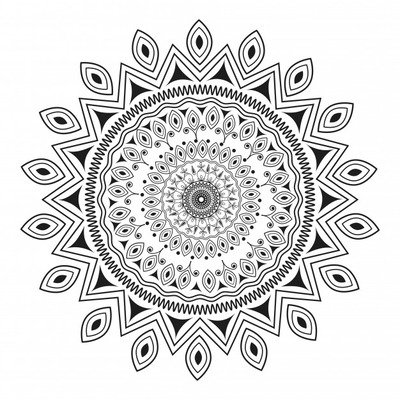 涂鸦风格曼陀罗花卉图案设计背景