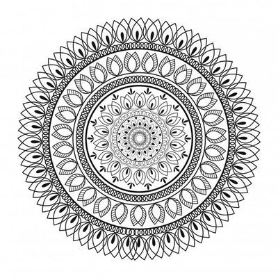 曼陀罗花卉几何线型艺术设计图案背景