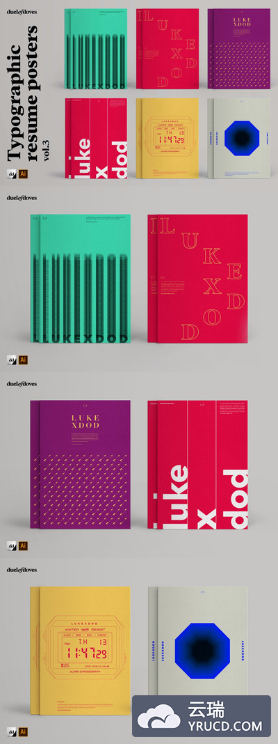 时尚高端简约专业的海报设计模板集合（AI）-3