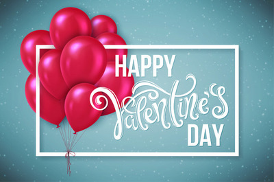 手绘情人节字体元素插图