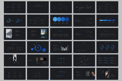 极简主义大数据仪表盘样式的PPT模板下载[PPTX]