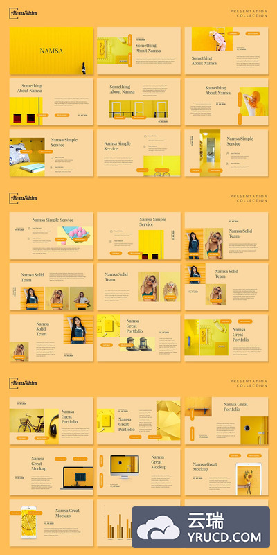 极简主义品牌PPT模板下载[PPTX]