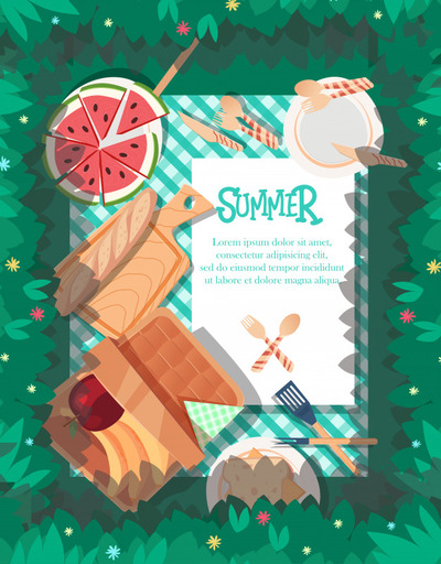 夏季海报设计与桌布背景