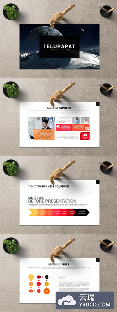 干净简单的极简主义PPT模板下载[PPTX]