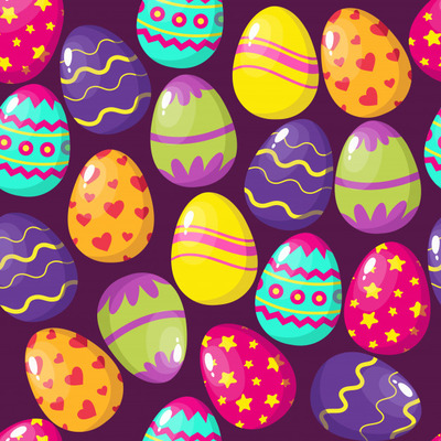 复活节彩蛋无缝图案背景