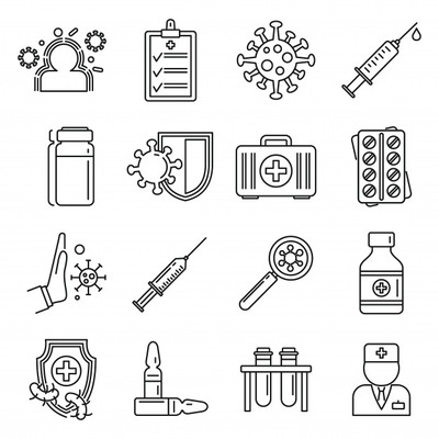 医疗免疫风格图标集