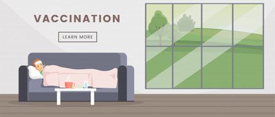 接种疫苗平面网页横幅模板
