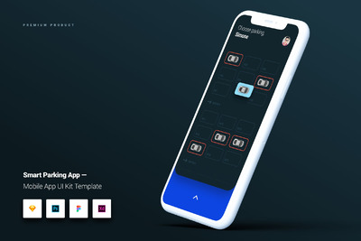 智慧停车 App iOS & Android UI Kit 应用模板下载(Sketch,Fig,PSD,XD)