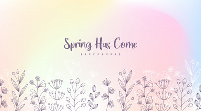 春天花卉植物插图背景