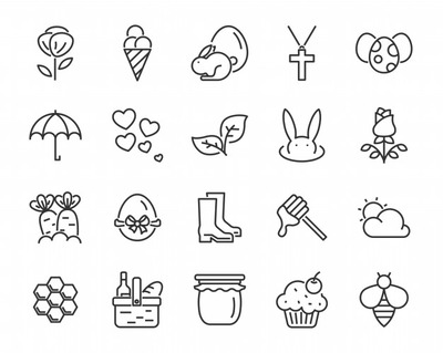 春季收成花园矢量图标