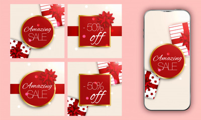 情人节壁纸模板社交媒体发布设计背景