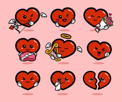 可爱的爱情吉祥物爱心素材