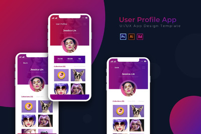 用户中心APP UI界面设计模板（PSD,Ai,XD）