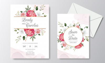 优雅玫瑰花装饰情人节卡片素材