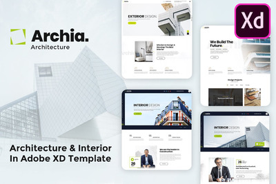 高品质的建筑与室内设计官方网站设计模板（Adobe XD）