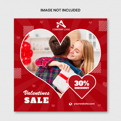 情人节快乐社交媒体海报模板