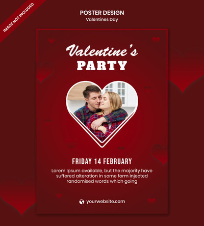 红色情人节海报模板