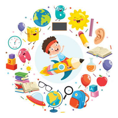 儿童趣味教育理念插画