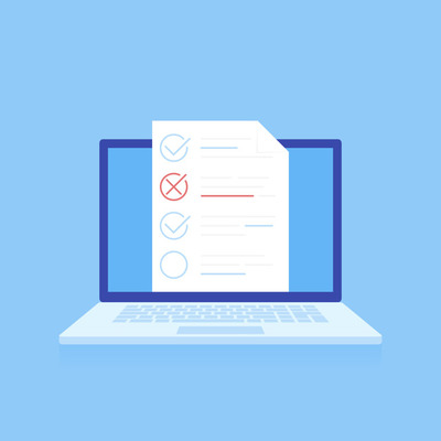 在线测试在线学习教育概念插画