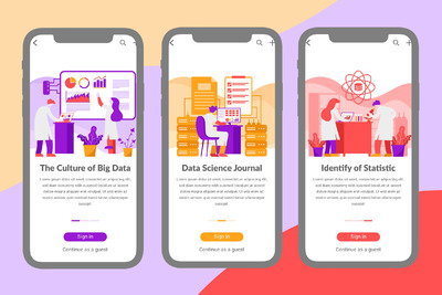 科学类APP启动页插画素材下载（Ai,PSD,EPS）
