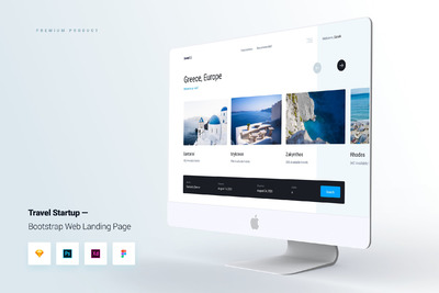 旅行旅游网站bootstrap网页模板下载（Sketch,PSD,XD）