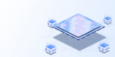 量子处理器全球计算机网络概念图