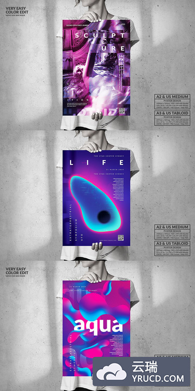 音乐&艺术大型活动设计海报模板下载 (PSD)