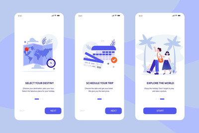 “旅行应用程序”-APP启动页插图（Sketch,Ai）