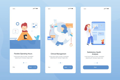 “健康应用程序”-APP启动页插图（Sketch,Ai）