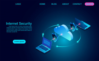 数据传输着陆页插画