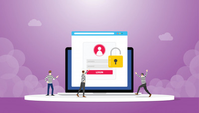 信息窃取数据登录页面插画