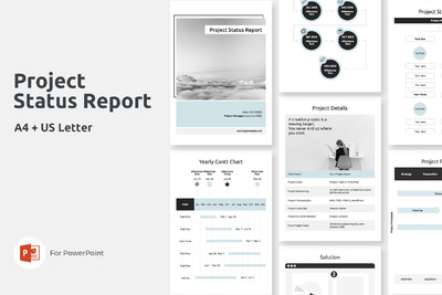 A4尺寸的项目报告PPT模板下载（PPTX）