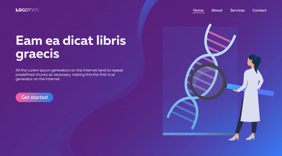 科学家DNA检查插画 Scientist examining dna Vector