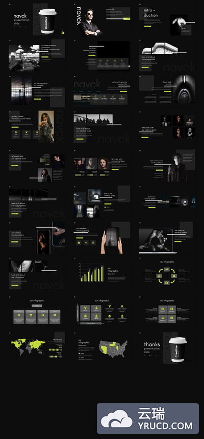 酷炫的深色产品介绍PPT模板下载[PPTX]