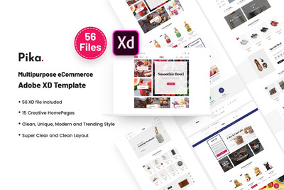 优雅时尚高端清新食品水果优质的多概念电子商务网站设计模板Adobe XD