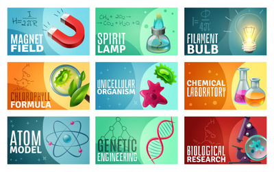 科学插图矢量集 Science illustration set Vector