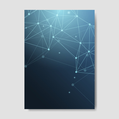 蓝色神经网络插图 Blue neural network illustration Vector