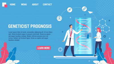 基因科技诊断着陆页插画素材